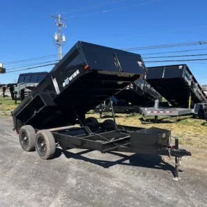 BWISE 7x12 Dump Trailer 10K GVWR w/ Combo Gate & Ladder Ramps