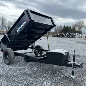 BWISE 5x8 Single Axle Dump Trailer w/ Spreader Gate (2,990 GVWR)