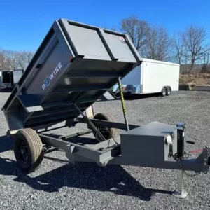 BWISE 5x8 Low Profile Dump Trailer w/ Spreader Gate (7K GVWR)