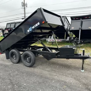 BWISE 6x10 Deckover Dump Trailer w/ Spreader Gate (7K GVWR)