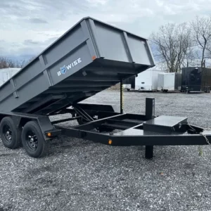 BWISE 7x12 Low Profile Dump Trailer w/ Hydraulic Jack (14.9K GVWR)