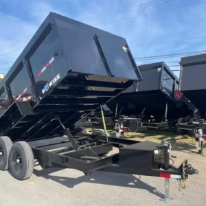 BWISE 7x12 High Side Dump Trailer w/ Barn Doors (14K GVWR)