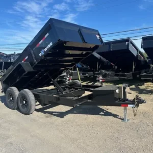 BWISE 7x12 Low Profile Dump Trailer w/ Ladder Ramps (14K GVWR)