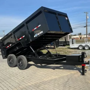 BWISE 7x14 High Side Dump Trailer w/ Barn Doors (14K GVWR)